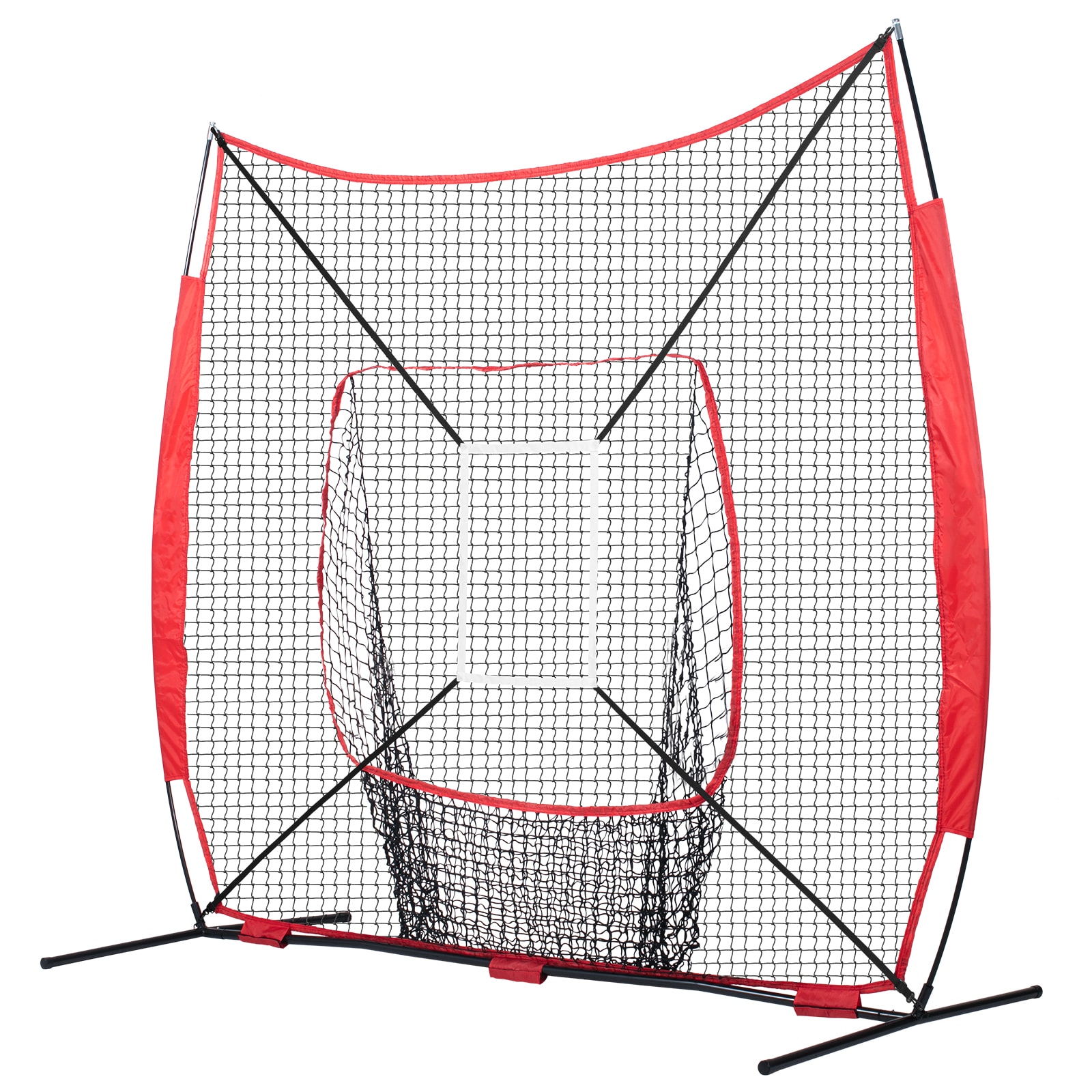 Baseball And Softball Practice Net With Bow Frame And Strike Zone_voghion.com